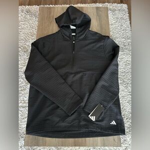 NWT adidas Men's Textured Woven Wind Hoodie Sz large *black*